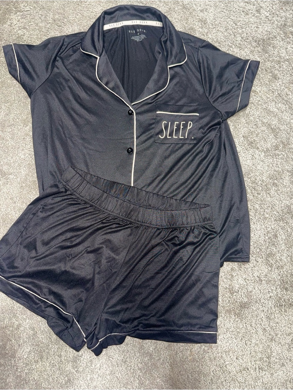 Rae Dunn 'SLEEP.' Satin Short Pajama Set - Women's Intimates